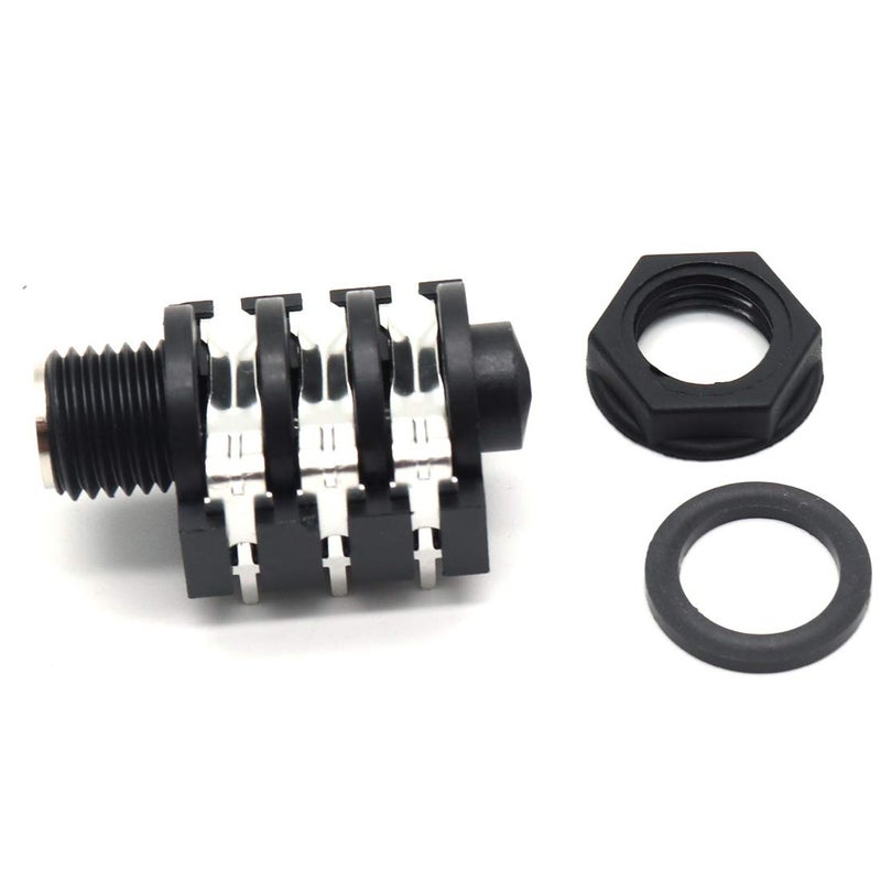 Luomorgo PCB Panel Mount 6 Pin 1/4" 6.35mm Female Socket Stereo Headphone Jack Silver Thread 20pcs - Image 4